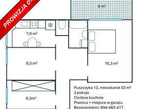 Mieszkanie na sprzedaż, Warszawa Ursynów Puszczyka puszczyka, 830 000 zł, 53 m2, PO9433-0