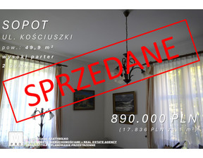 Mieszkanie na sprzedaż, Sopot Dolny Kościuszki, 890 000 zł, 49,9 m2, 4