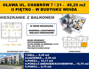 Mieszkanie na sprzedaż, Oławski (Pow.) Oława Chabrów, 514 140 zł, 49,2 m2, 476