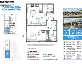 Mieszkanie na sprzedaż, Bielsko-Biała M. Bielsko-Biała Centrum, 612 960 zł, 63,85 m2, PCN-MS-10300