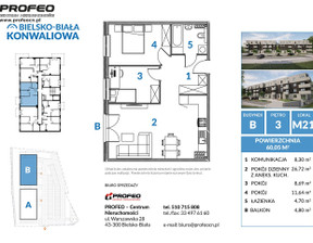 Mieszkanie na sprzedaż, Bielsko-Biała M. Bielsko-Biała Centrum, 521 000 zł, 60,05 m2, PCN-MS-10600