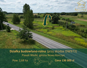 Działka na sprzedaż, Buski Nowy Korczyn Piasek Wielki, 136 000 zł, 26 800 m2, 73