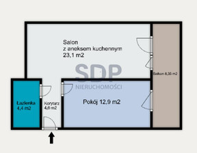Mieszkanie na sprzedaż, Wrocław Jedności Narodowej, 913 452 zł, 44,94 m2, 34362