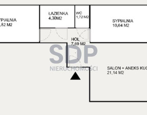 Mieszkanie na sprzedaż, Wrocław Krzyki Huby, 709 000 zł, 58,3 m2, 34724