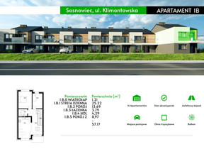 Mieszkanie na sprzedaż, Sosnowiec Klimontowska, 468 794 zł, 57,17 m2, 766487