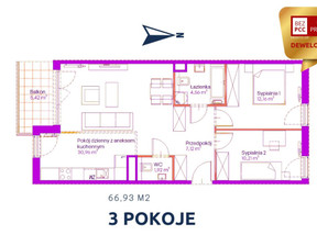 Mieszkanie na sprzedaż, Kraków Kraków-Nowa Huta Czyżyny, 756 259 zł, 66,93 m2, 891649