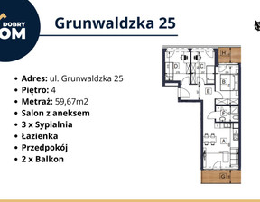 Mieszkanie na sprzedaż, Bydgoszcz Okole Grunwaldzka, 739 000 zł, 59,67 m2, PH813623