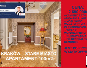 Mieszkanie na sprzedaż, Kraków Stare Miasto Wielopole, 2 690 000 zł, 103,27 m2, 470/2680/OMS