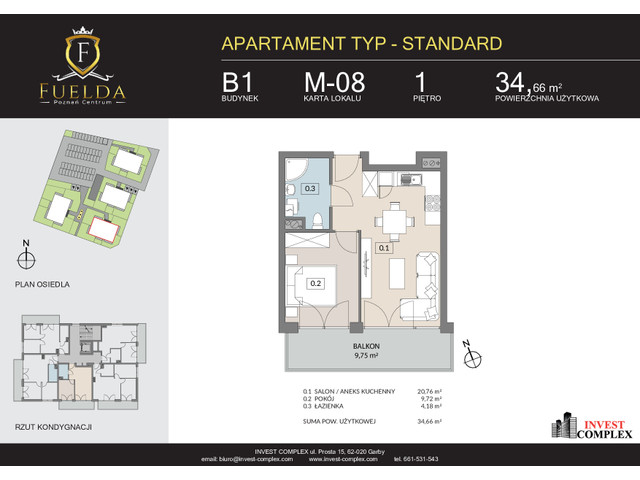 Mieszkanie w inwestycji Fuelda, symbol B1_M08 » nportal.pl