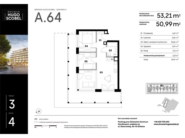 Mieszkanie w inwestycji Browar Hugo Scobel, symbol A.64 » nportal.pl