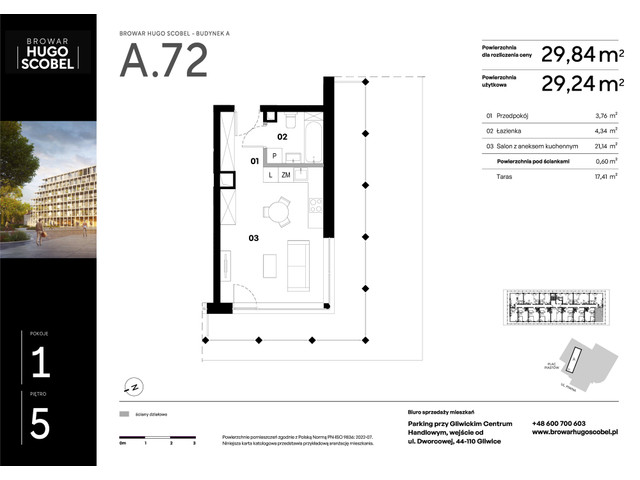 Mieszkanie w inwestycji Browar Hugo Scobel, symbol A.72 » nportal.pl