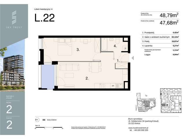 Mieszkanie w inwestycji Sky Trust etap II, symbol L22 » nportal.pl