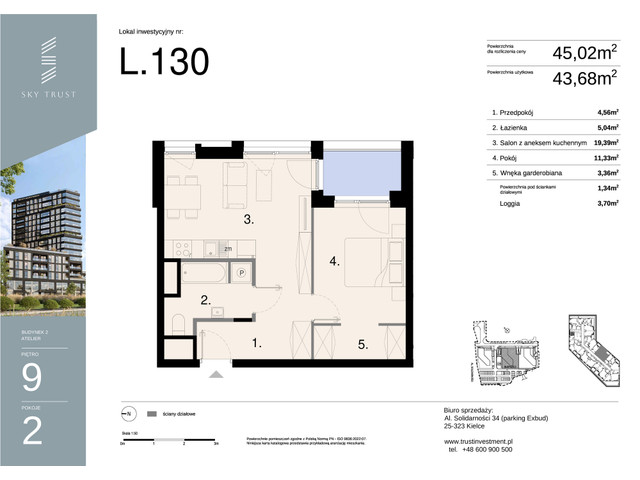 Mieszkanie w inwestycji Sky Trust etap II, symbol L130 » nportal.pl