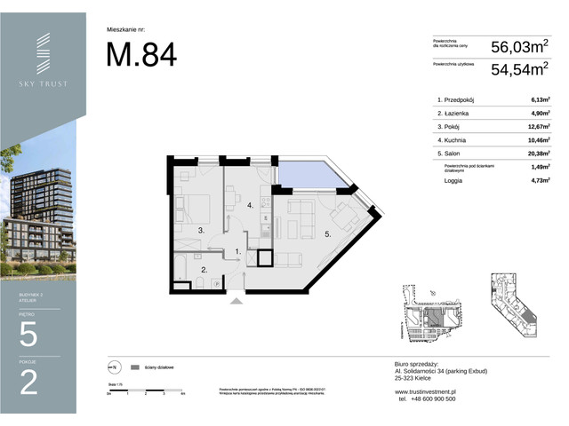 Mieszkanie w inwestycji Sky Trust etap II, symbol M84 » nportal.pl