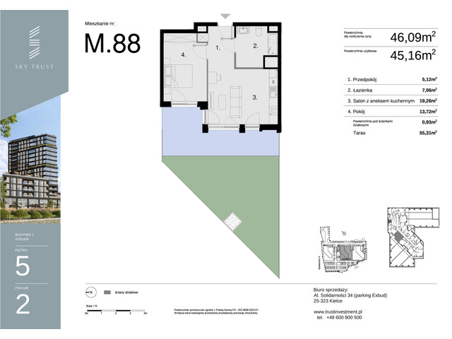 Mieszkanie w inwestycji Sky Trust etap II, symbol M88 » nportal.pl