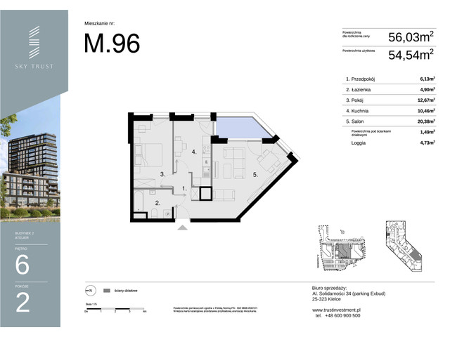 Mieszkanie w inwestycji Sky Trust etap II, symbol M96 » nportal.pl