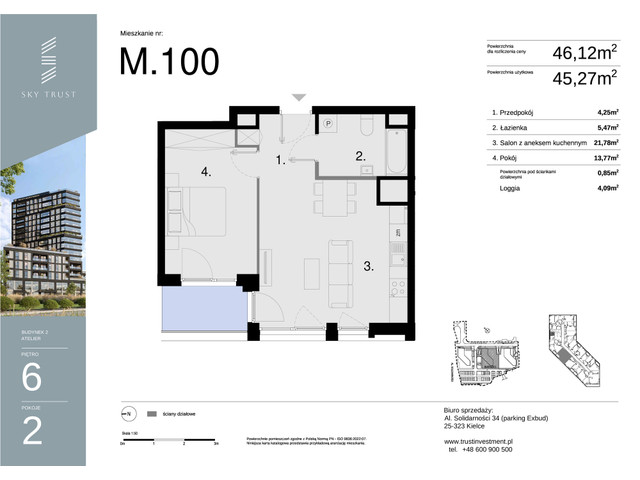 Mieszkanie w inwestycji Sky Trust etap II, symbol M100 » nportal.pl