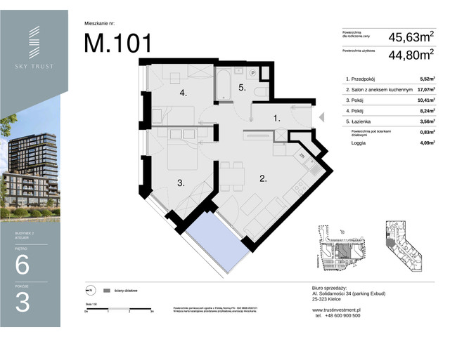 Mieszkanie w inwestycji Sky Trust etap II, symbol M101 » nportal.pl