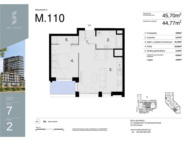 Mieszkanie w inwestycji Sky Trust etap II, symbol M110 » nportal.pl