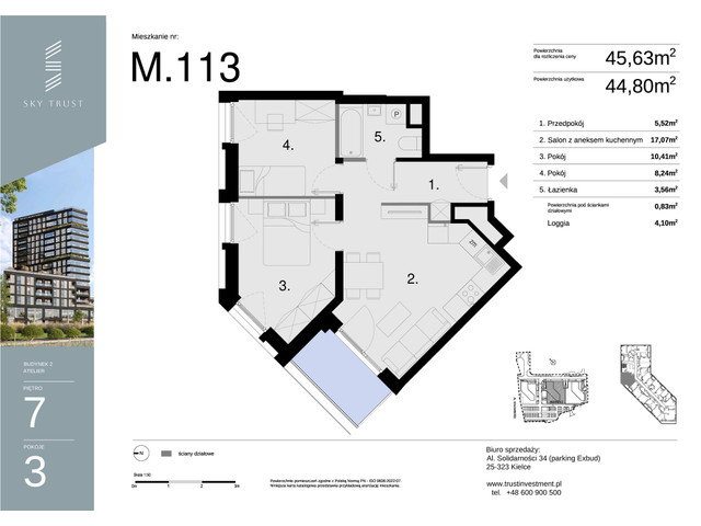 Mieszkanie w inwestycji Sky Trust etap II, symbol M113 » nportal.pl