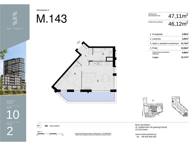 Mieszkanie w inwestycji Sky Trust etap II, symbol M143 » nportal.pl