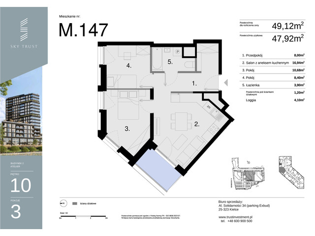 Mieszkanie w inwestycji Sky Trust etap II, symbol M147 » nportal.pl