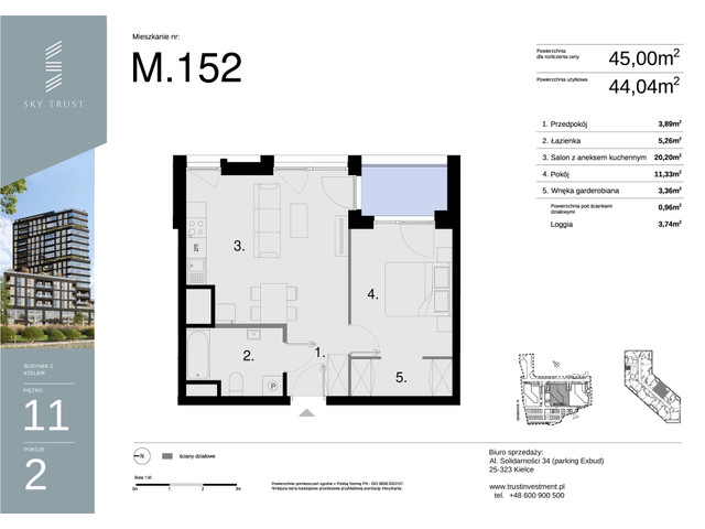 Mieszkanie w inwestycji Sky Trust etap II, symbol M152 » nportal.pl