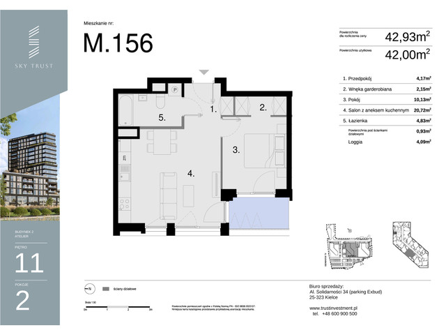 Mieszkanie w inwestycji Sky Trust etap II, symbol M156 » nportal.pl