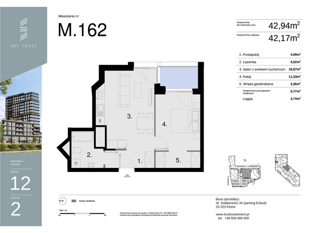 Mieszkanie w inwestycji Sky Trust etap II, symbol M162 » nportal.pl