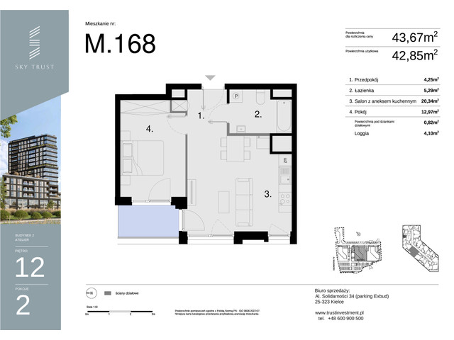 Mieszkanie w inwestycji Sky Trust etap II, symbol M168 » nportal.pl