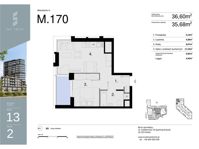 Mieszkanie w inwestycji Sky Trust etap II, symbol M170 » nportal.pl