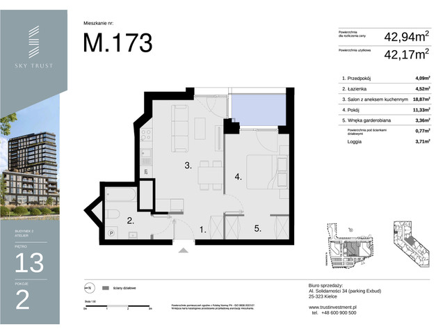 Mieszkanie w inwestycji Sky Trust etap II, symbol M173 » nportal.pl