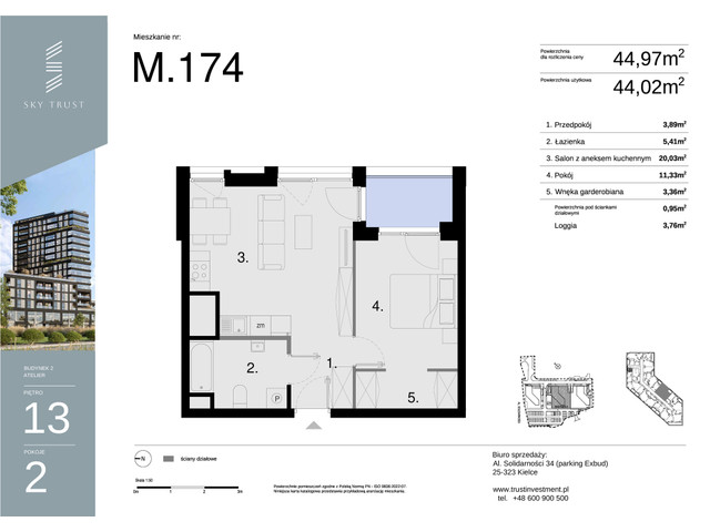 Mieszkanie w inwestycji Sky Trust etap II, symbol M174 » nportal.pl