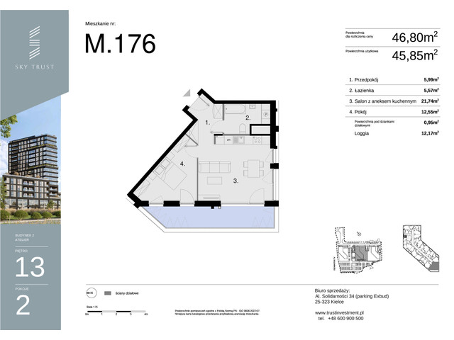 Mieszkanie w inwestycji Sky Trust etap II, symbol M176 » nportal.pl