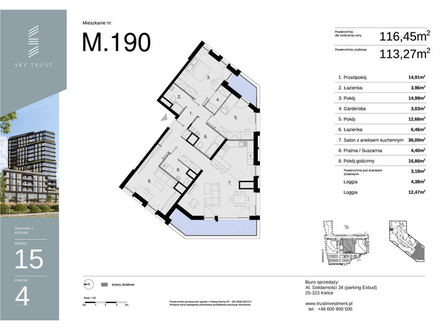 Mieszkanie w inwestycji Sky Trust etap II, symbol M190 » nportal.pl