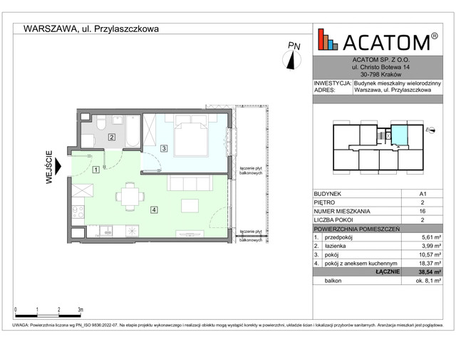 Mieszkanie w inwestycji Wawer Go 2.p, symbol A1_M16 » nportal.pl