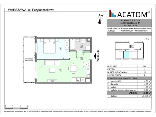 Mieszkanie w inwestycji Wawer Go 2.p, symbol D1_M11 » nportal.pl