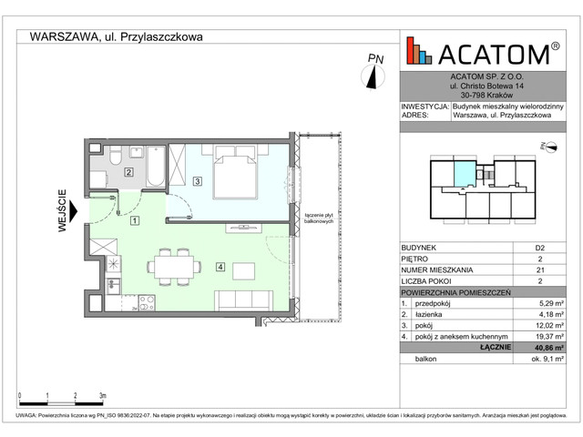 Mieszkanie w inwestycji Wawer Go 2.p, symbol D2_M21 » nportal.pl