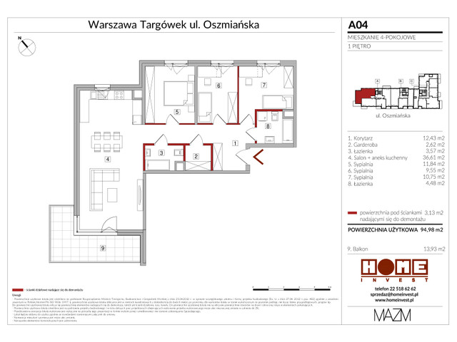 Mieszkanie w inwestycji Apartamenty Oszmiańska II, symbol A04 » nportal.pl