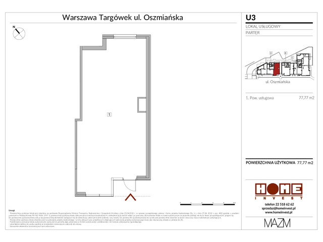 Komercyjne w inwestycji Apartamenty Oszmiańska II, symbol U03 » nportal.pl