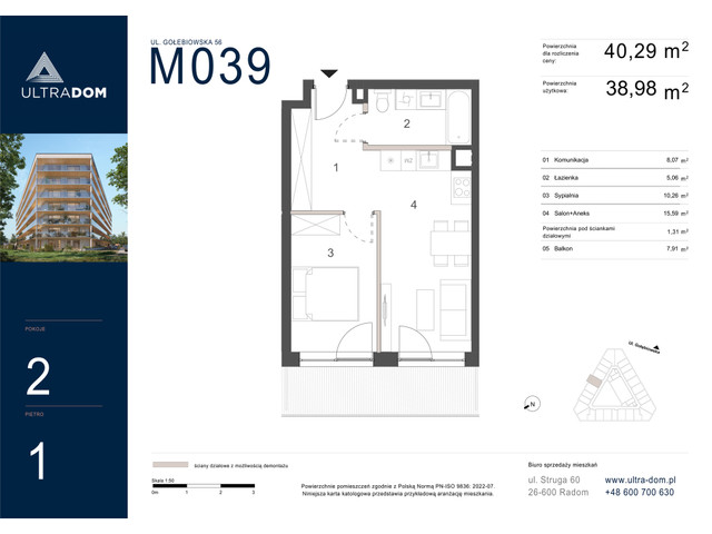 Mieszkanie w inwestycji Ultradom, symbol M039 » nportal.pl