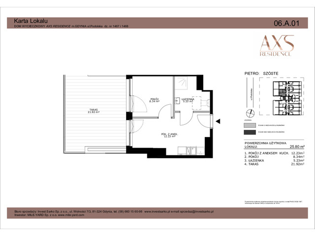 Mieszkanie w inwestycji AXS Residence, budynek Rezerwacja, symbol 06.A.01 » nportal.pl