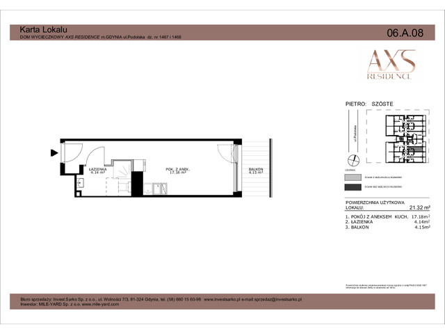 Mieszkanie w inwestycji AXS Residence, budynek Rezerwacja, symbol 06.A.08 » nportal.pl