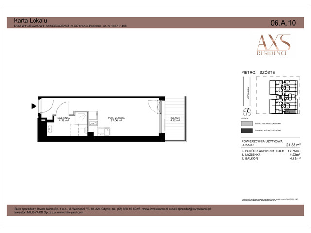 Mieszkanie w inwestycji AXS Residence, budynek Rezerwacja, symbol 06.A.10 » nportal.pl