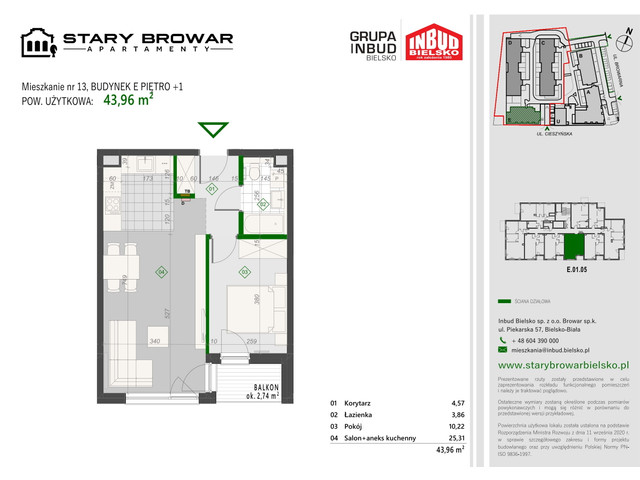 Mieszkanie w inwestycji Stary Browar Apartamenty - etap II, symbol E13 » nportal.pl