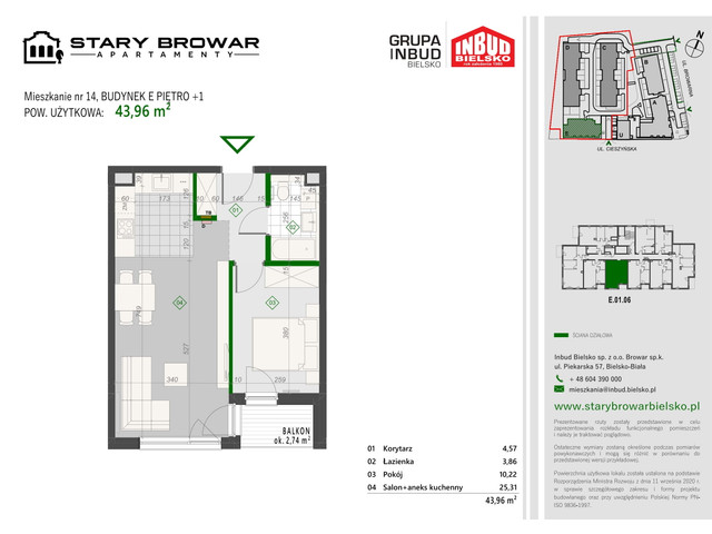 Mieszkanie w inwestycji Stary Browar Apartamenty - etap II, symbol E14 » nportal.pl