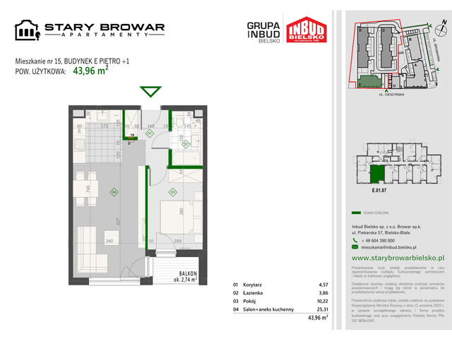 Mieszkanie w inwestycji Stary Browar Apartamenty - etap II, symbol E15 » nportal.pl