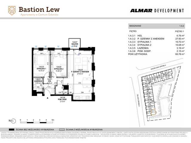 Mieszkanie w inwestycji Bastion Lew, symbol 1.A.3 » nportal.pl