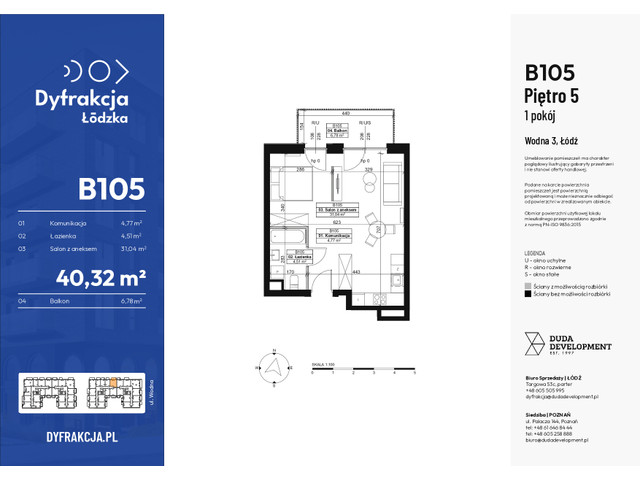 Mieszkanie w inwestycji Dyfrakcja Łódzka, symbol B105 » nportal.pl