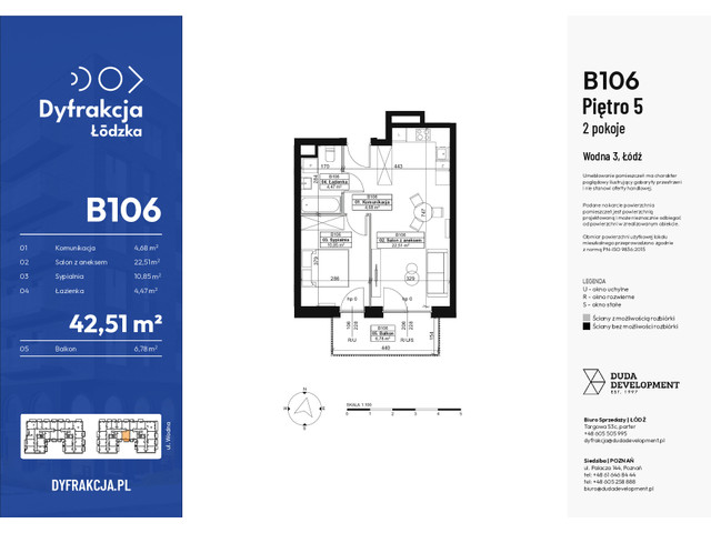 Mieszkanie w inwestycji Dyfrakcja Łódzka, symbol B106 » nportal.pl